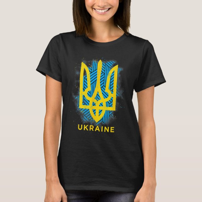 T-shirt Ukraine Flag Symbol Love Peace And Good Luck  (Devant)