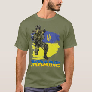 T-shirt Ukraine Guerrier militaire soldat Trident Zelensky