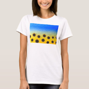 T-shirt Ukraine jaune bleu géométrie maillage motif Fleurs