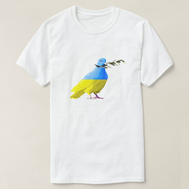 T-shirt Ukraine - Peace Dove - drapeau ukrainien - Paix (Design devant)