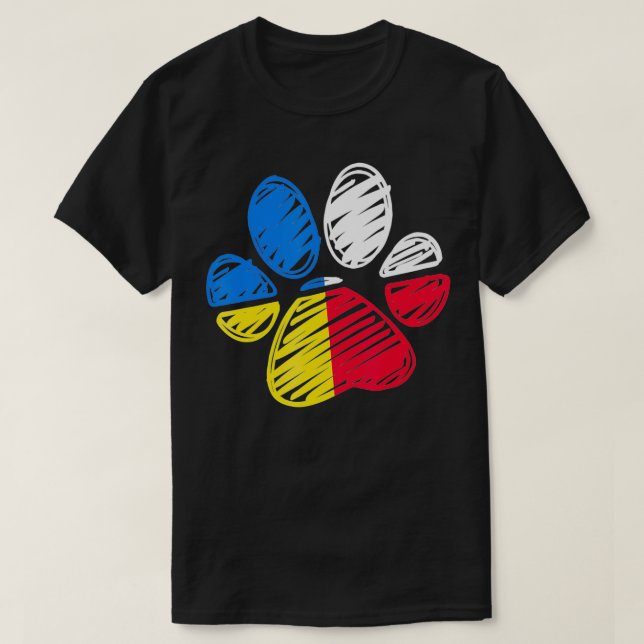 T-shirt Ukraine Pologne Drapeau Chat & Chien Paw Ukrainien (Design devant)