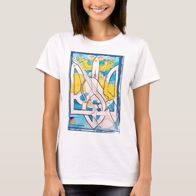 T-shirt Ukraine Support, Art pour Ukraine (Devant)
