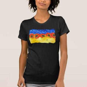T-shirt Ukraine Tournesol bleu Jaune Drapeau symbole T-shi
