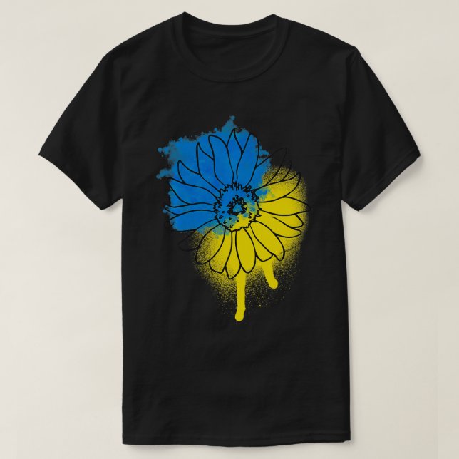 T-shirt Ukraine Tournesol T pour femmes Drapeau bleu jaune (Design devant)