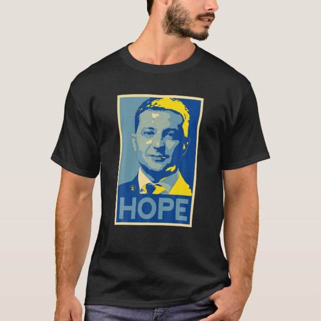 T-shirt Ukraine Volodymyr Zelensky avec drapeau Ukraine (Devant)