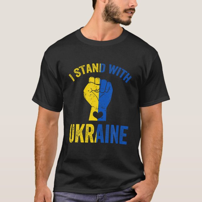 T-shirt Ukrainien Cool ukrainien Je Suis Avec L'Ukraine (Devant)