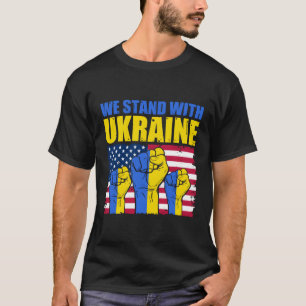 T-shirt Ukrainien Nous Soutenons L'Ukraine Drapeau I Avec 