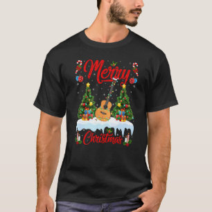 T-shirt Ukulele éclaire Noël Arbre Père Noël Ukulele Noël