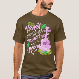 T-shirt Ukulele Hawaii Joueuse de musique tropicale Femme 