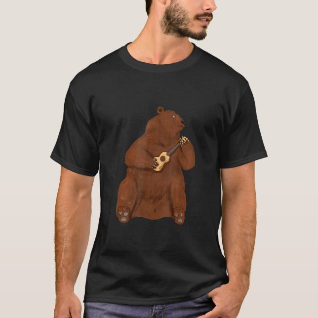 T-shirt Ukulele Lecteur Ours Guitare Hawaii Musique Uke Uk (Devant)