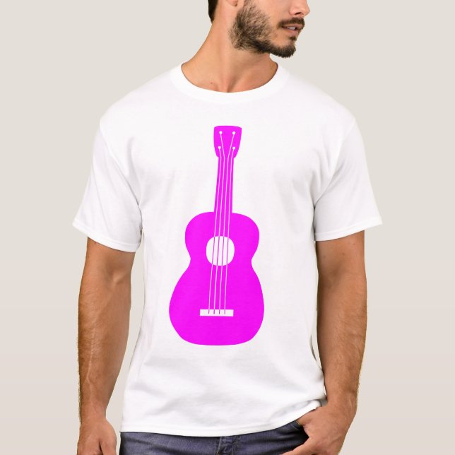 T-shirt Ukulele - Magenta (Devant)