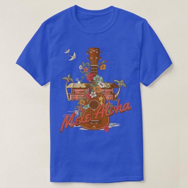 T-shirt Ukulele Mele Aloha Hawaii for Island Music Lovers  (Design devant)