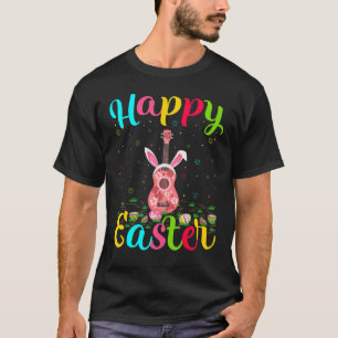 T-shirt Ukulele Music  Easter Egg Bunny Ukulele Happy East