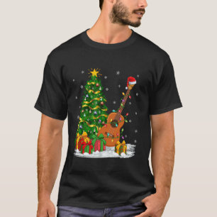 T-shirt Ukulele Music Lover Matching Santa Hat Ukulele Chr