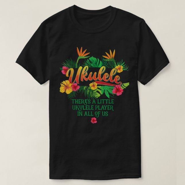 T-shirt Ukulele Music Tee, Hawaiian For Men and Women, Lov (Design devant)
