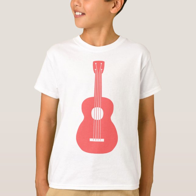 T-shirt Ukulele - Rose tropical (Devant)