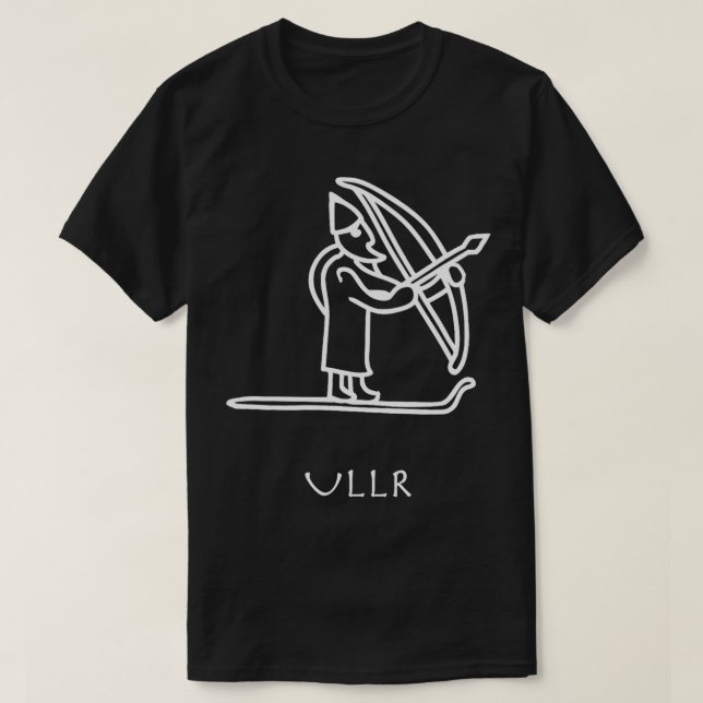 T-shirt Ullr Viking Rune Dessin Ski Chasse Neige Hiver (Design devant)
