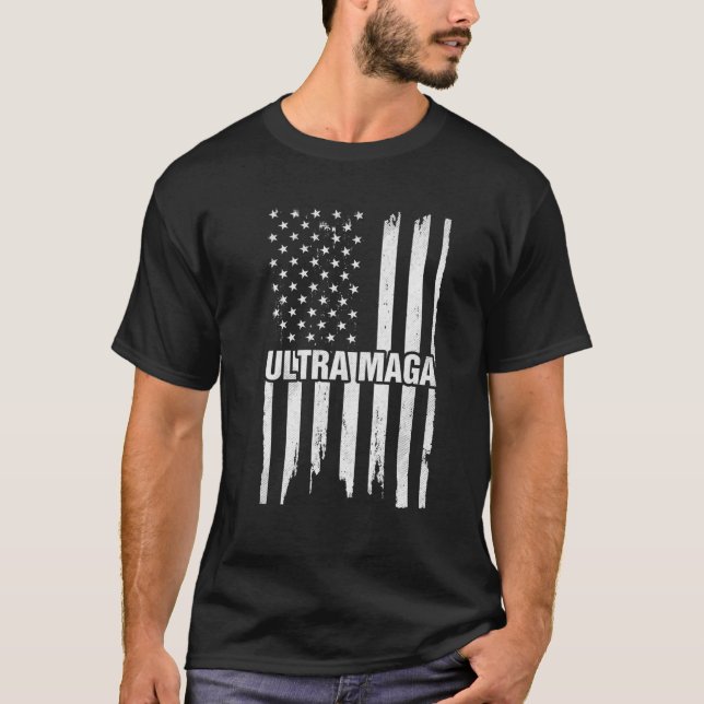 T-shirt Ultra Maga American Flag Patriot The Great Maga Ki (Devant)