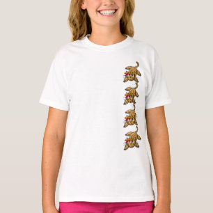 T-shirt Ultra mignon Anime Leopard Kitty Rainbow Head Band