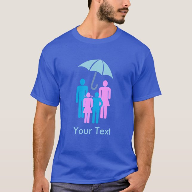 T-shirt Umbrella Covering Family Logo Custom (Devant)