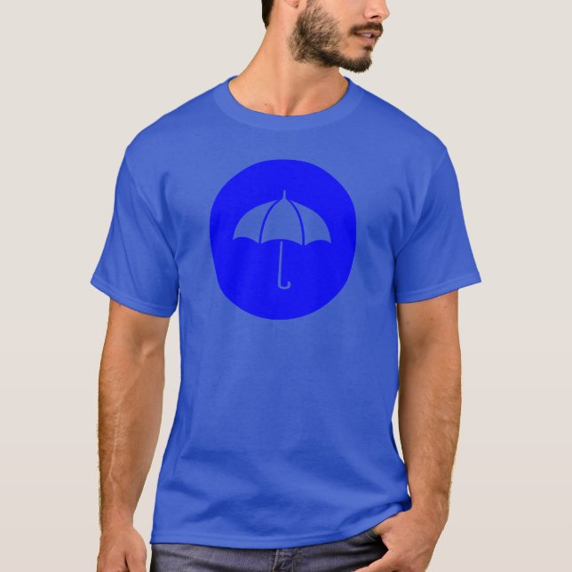T-shirt Umbrella Icon on Blue Circle (Devant)