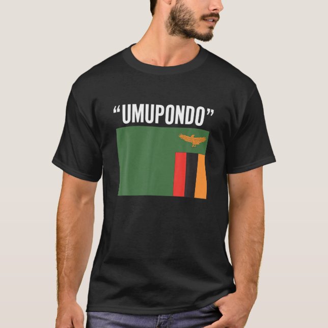 T-shirt Umupondo Pseudo Par Zambians I Funny Zambie Drapea (Devant)
