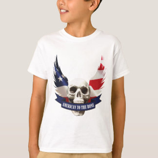 T-shirt Un Américain au crâne os