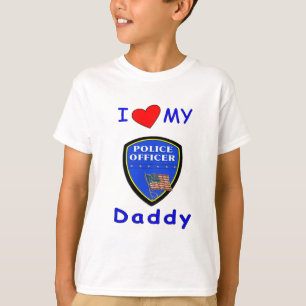 T-shirt Un amour mon papa de police