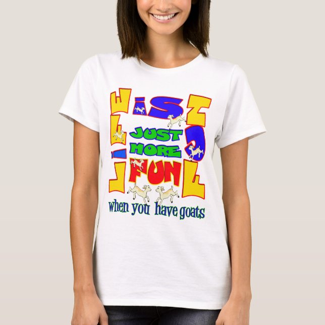 T-shirt Un animal drôle dit Humour de chèvre (Devant)