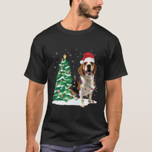 T-shirt Un arbre de Noël beagle éclaire Père Noël Funny Ch
