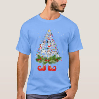 T-shirt Un arbre de Noël dalmate éclaire un joli chien de 
