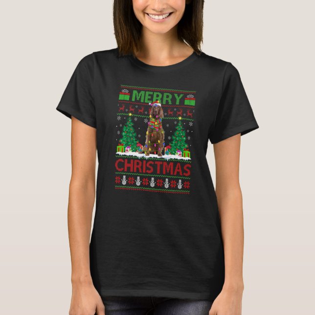 T-shirt Un arbre de Noël illumine un chien de coin irlanda (Devant)