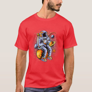 T-shirt Un Astronaut Drôle Étoiles De Pêche Dans L'Espace 