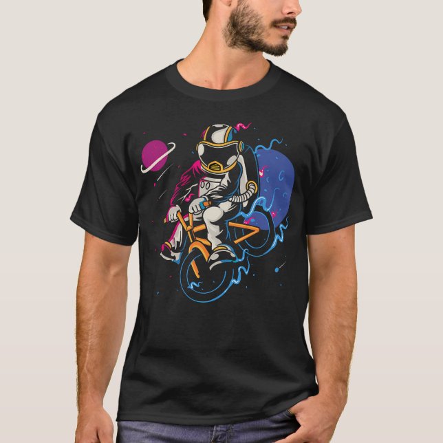 T-shirt Un Astronaute En Vélo (Devant)