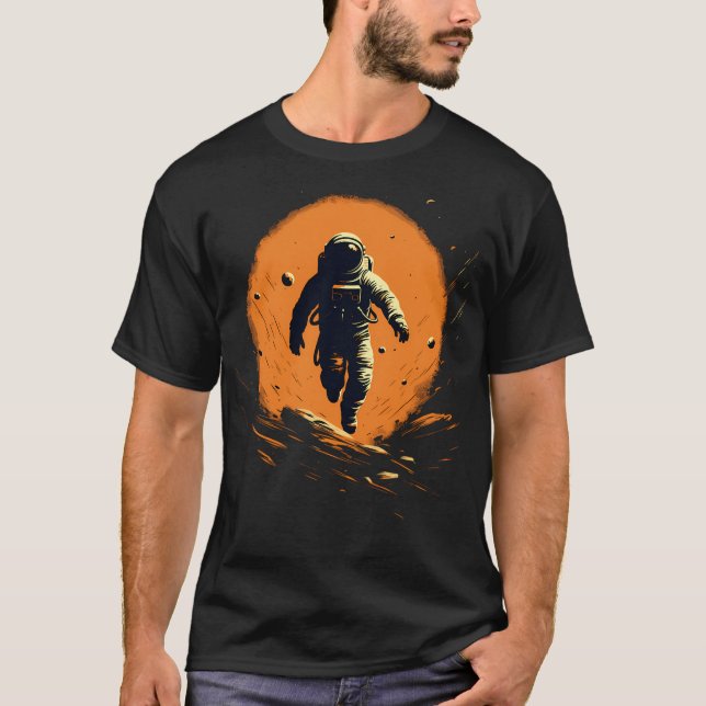 T-shirt Un astronaute flotte dans l'espace (Devant)