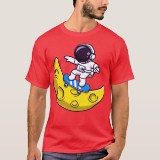 T-shirt Un Astronaute Jouant Au Skateboard Sur La Lune Car