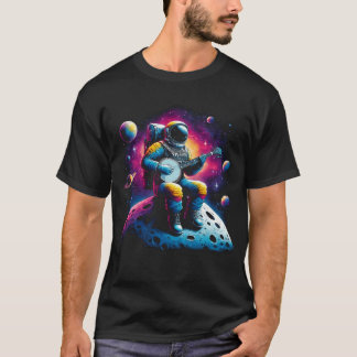 T-shirt Un astronaute joue du banjo dans l'espace Joueur d