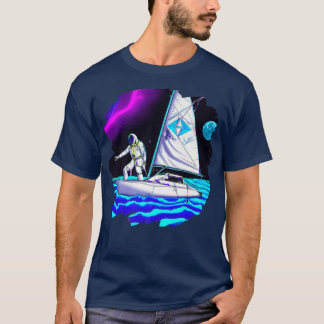 T-shirt Un astronaute navigue en bateau dans l'espace Ocea