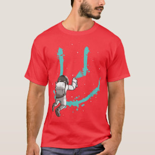 T-shirt Un astronaute peint la conception cosmique Galaxy-