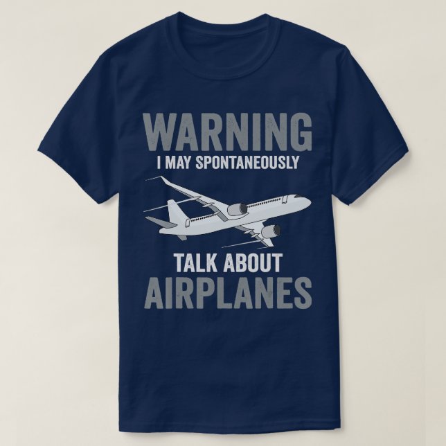 T-shirt Un Avertissement Drôle De Pilote Peut Parler Spont (Design devant)