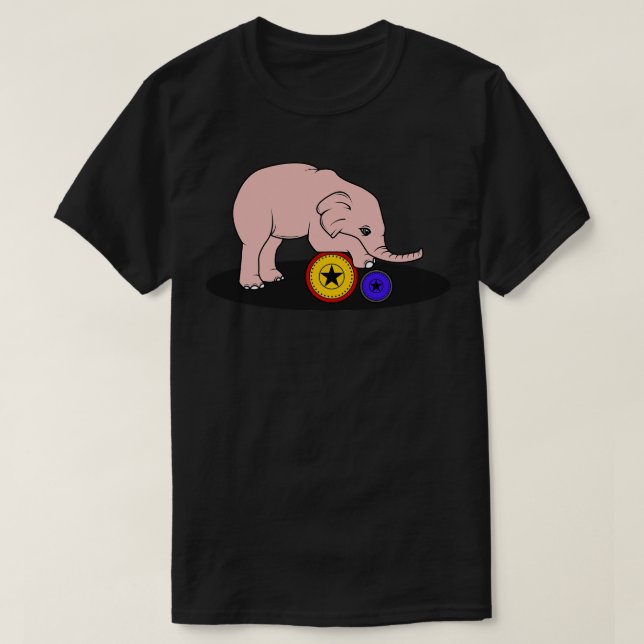 T-shirt Un bébé éléphant avec une balle du cirque (Design devant)