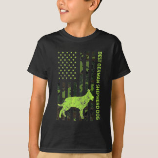 T-shirt Un berger allemand en détresse Drapeau américain C