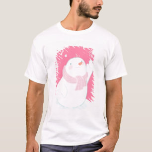 T-shirt Un bonhomme de neige atteignant pour un flocon de