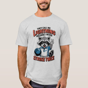 T-shirt Un Bowling Drôle Dit Frappe de la foudre Deux fois