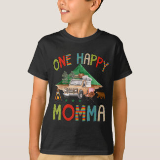 T-shirt Un campeur de Momma heureux 1er anniversaire garço