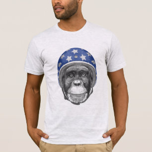 T-shirt Un cavalier de moto de chimpanzé