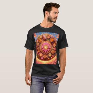T-shirt un cercle de fleurs et une fleur de lotus est ento