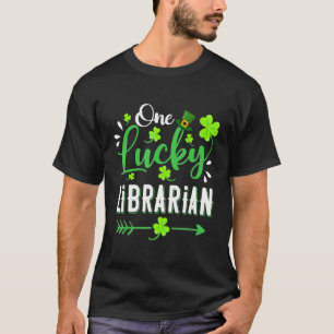T-shirt Un chanceux bibliothécaire Shamrock Leprechaun Cas