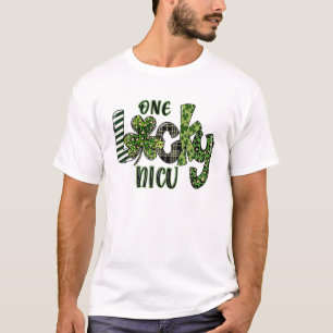 T-shirt Un Chanceux Léopard De NICU Plaid St Patrick’S Day