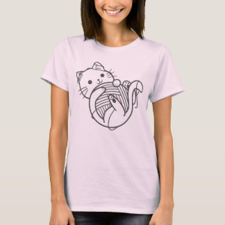 T-shirt Un Chat Drôle Jouant Un Fil